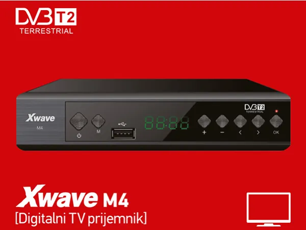 Xvave Xvawe DVB-T2 Set Top Box M4, LED/SCART/HDMI/USB, media player,metalno kućište