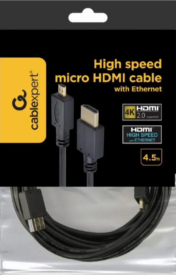 GEMBIRD CC-HDMID-15 Gembird HDMI male to micro D-male black kabl4.5 m Slika 1