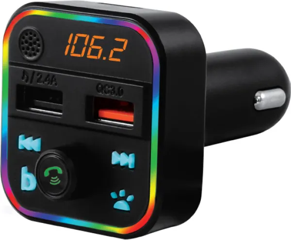 PROSTO BT FM transmiter i USB auto punjač, MP3 plejer, BASS boost, RGB Slika 4