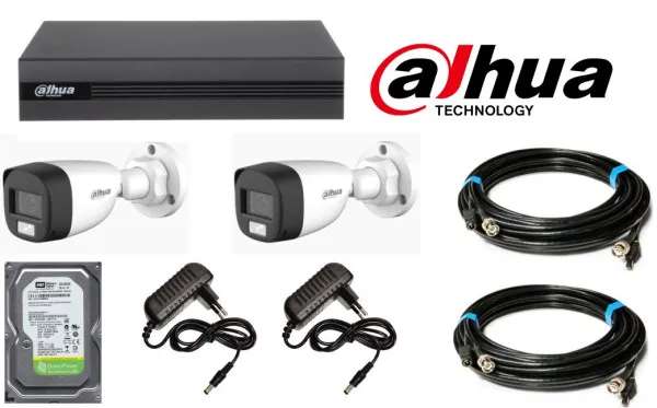 Dahua SET-17 * 2 kamere Full HD + Audio + DUAL LIGHT 2mpix, kabl 2x15m, napajanje 2x12V 1Ah, 1TB Slika 1