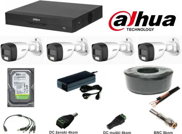 Dahua SET-18 * 4 kamere Full HD + Audio + DUAL LIGHT 2mpix, kabl 100m, napajanje 5A, 1TB Slika 10