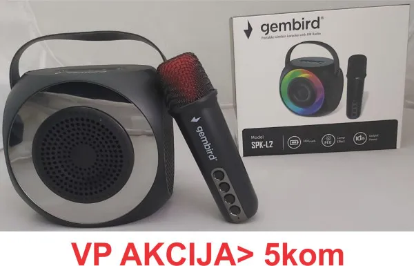 GEMBIRD SPK-L2 ** Gembird Bluetooth zvucnik FM RGB, 10W, 1800mAh, microSD, AUX + mikrofon 500mAh (1360) Slika 9