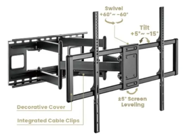 GEMBIRD WM-120ST-01 Gembird TV nosac rotate/tilt 60-120 VESA 90x60cm, max 120kg, drzac Slika 7