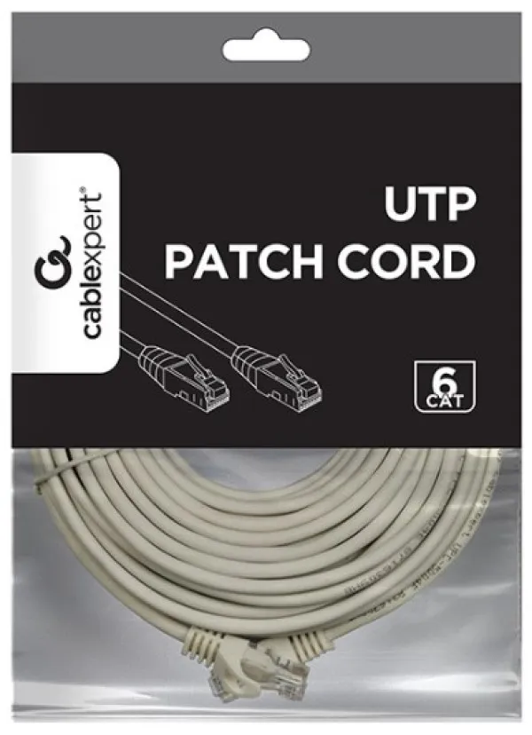 GEMBIRD PP6U-CU-10M Gembird Mrezni kabl, CAT6 BAKARNI UTP Patch cord 10m grey Slika 1