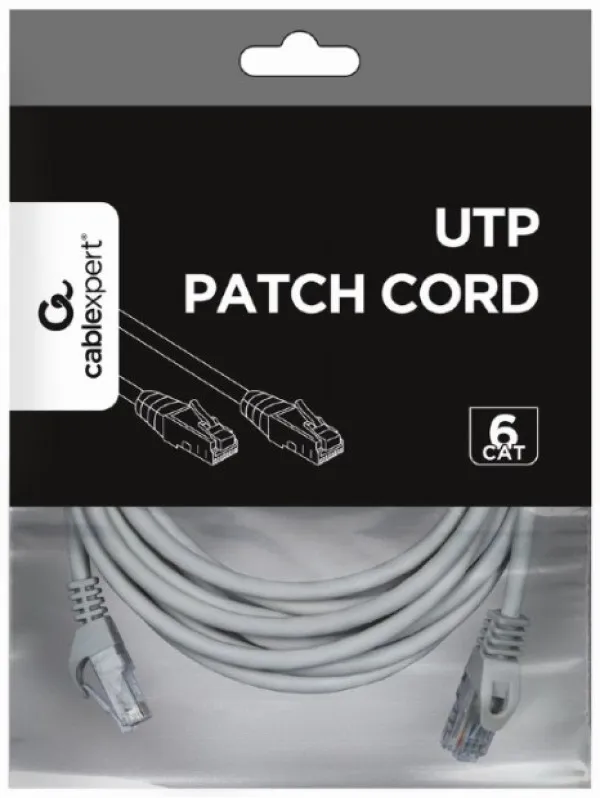 GEMBIRD PP6U-CU-5M Gembird Mrezni kabl, CAT6 BAKARNI UTP Patch cord 5m grey Slika 1