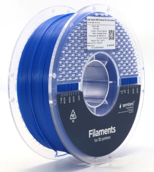 GEMBIRD 3DP-ABS1.75HY-01-B ABS filament velike brzine za 3D stampac 1.75mm, kotur 1KG BLUE Slika 4