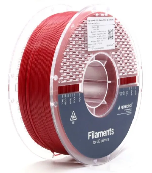 GEMBIRD 3DP-ABS1.75HY-01-R ABS filament velike brzine za 3D stampac 1.75mm, kotur 1KG RED Slika 3