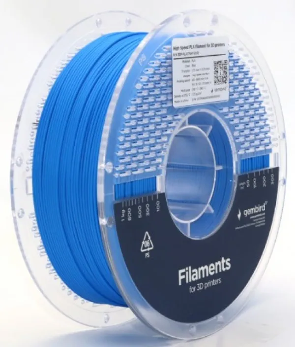 GEMBIRD 3DP-PLA1.75HY-01-B PLA filament velike brzine za 3D stampac 1.75mm, kotur 1KG BLUE Slika 1