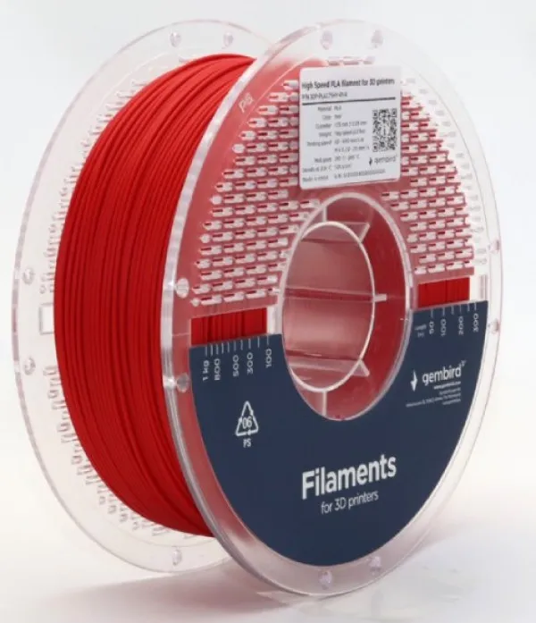 GEMBIRD 3DP-PLA1.75HY-01-R PLA filament velike brzine za 3D stampac 1.75mm, kotur 1KG RED Slika 2