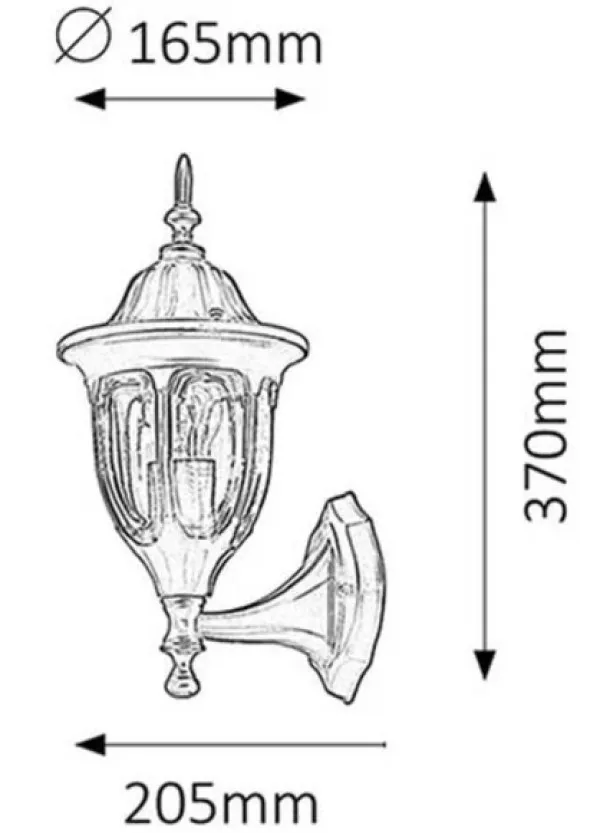 Rabalux 8342 MILANO Spoljna zidna lampa, E27, 1x MAX 60W, IP43 Slika 1