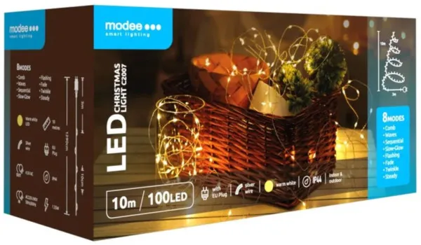 Modee Lighting ML-C2001 Lampice za jelku sa 100 toplo belih LED dioda,10m toplo bele Slika 5