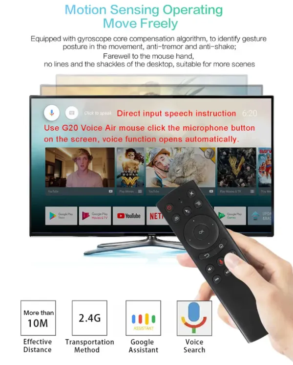 GEMBIRD GMB-G20S AIR MOUSE 2.4g RF Voice Remote Control for Android TV Box Slika 4