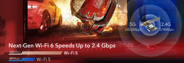 CUDY Cudy WE3000 AX3000 Wi-Fi 6 + Bluetooth5.2 PCI Express Adapter 2.4+5Ghz, 2x5dBi detachable antenna Slika 7