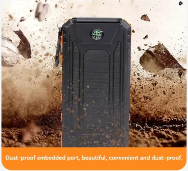 GEMBIRD HRD-T12 ** Gembird solar power bank 12000mAh 2xUSB, 1xType-C, LED, kompas (999) Slika 5