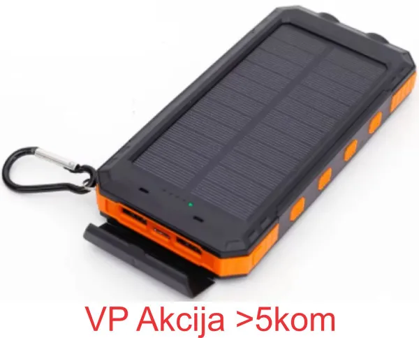 GEMBIRD HRD-T12 ** Gembird solar power bank 12000mAh 2xUSB, 1xType-C, LED, kompas (999) Slika 2