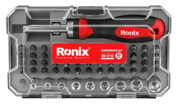 RONIX Univerzalni SET odvijaca sa nastavcima 64-DELNI RH-2716 PLC Slika 4