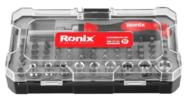 RONIX Univerzalni SET odvijaca sa nastavcima 64-DELNI RH-2716 PLC Slika 2