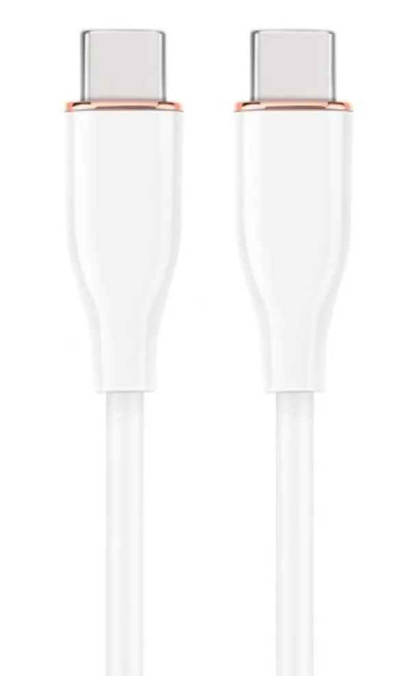 GEMBIRD CC-USB2S-CMCM-1.5M-W Gembird 60W Premium silicon Type-C PD charging & data cable, 1.5m, White Slika 2