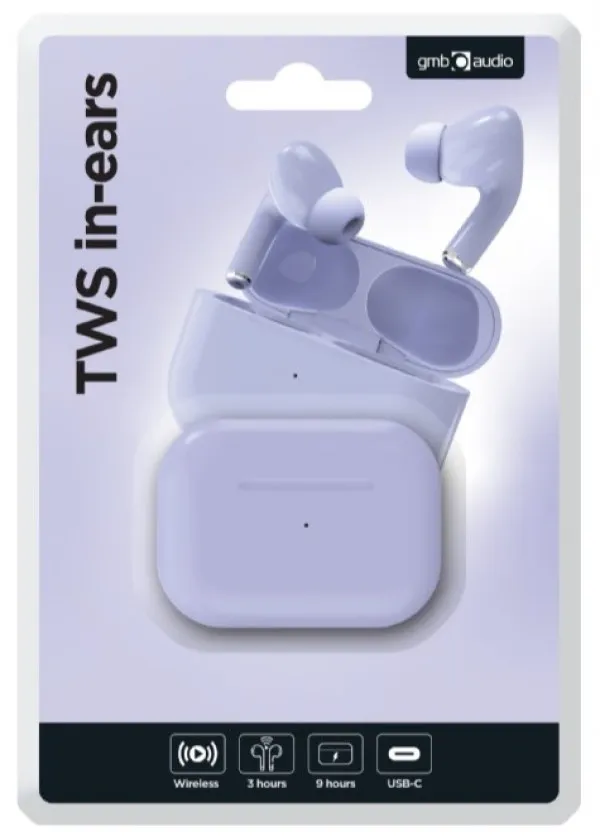 TWS-03-V Gembird bluetooth V5.0 slusalice, TWS, violet Slika 7