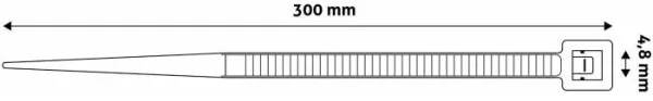 KABLOVSKA VEZICA 300 x 4,8mm BELA,Pak/50kom. Slika 1