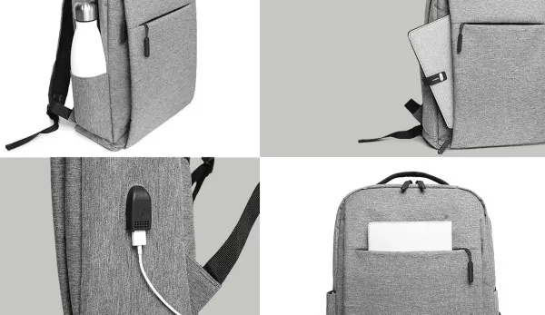 Ranac poslovni * MARTIN Sivi za laptop 15,6inc 42x34x12cm USB konektor Slika 4