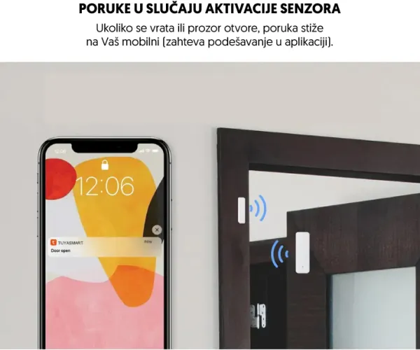 SMART senzor za vrata i prozore, WIFI, Tuya app, WFS-D06 Slika 1