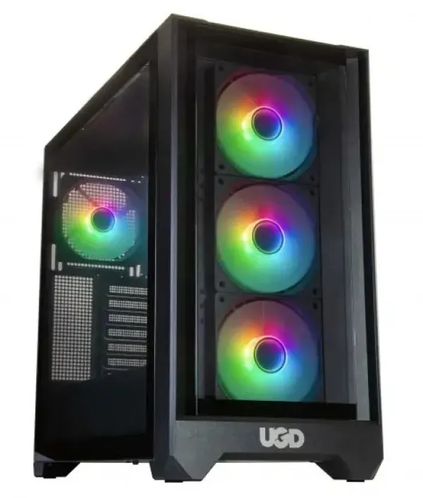 UGD Kuciste Titan 2314, ATX, providna stranica, ugradjena 4xRGB kulera, Crno Slika 5