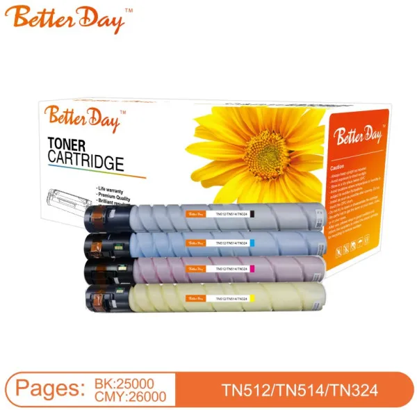 Toner BetterDay TN512, TN514, TN324 Y MPS zam. kaseta za Konica Yallow 26k Slika 3