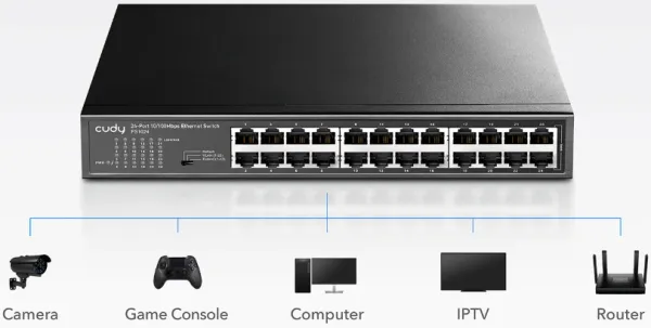 CUDY Cudy FS1024 24-Port 10/100 Mbps Ethernet Switch Slika 7