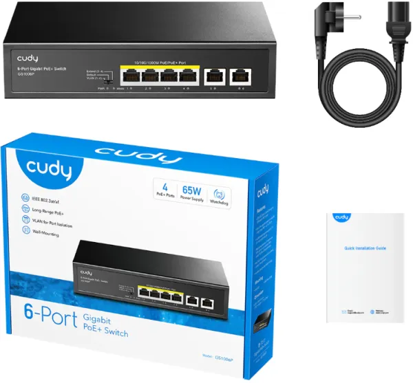 CUDY Cudy GS1006P 6-Port Gigabit PoE+ Switch Slika 1