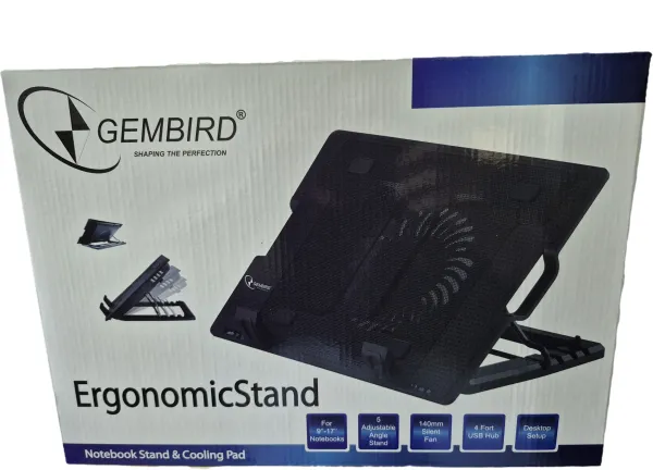 DEEPCOOL N2000IV** Gembird hladnjak za laptop, 15-17 180mm Fan-CONTROL, 2xUSB, 365x265mm, Ergo Stand(599) Slika 7