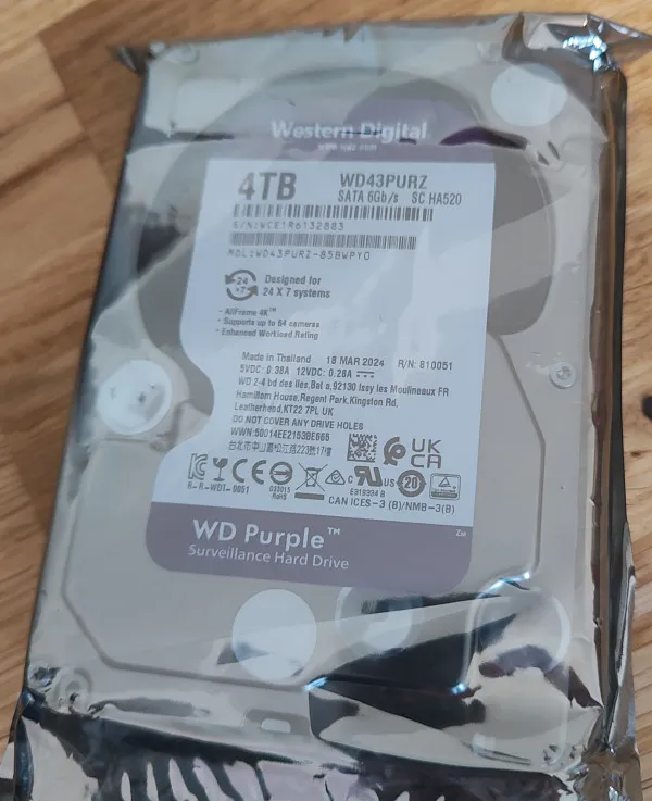 HDD 3.5 * 4TB WD43PURZ WD Purple 24/7 5400RPM 256MB SATA3 Slika 2