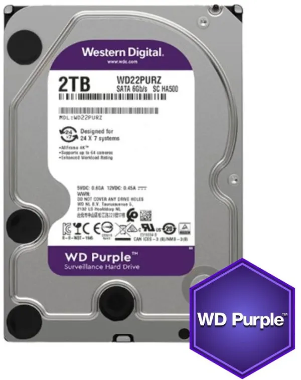 HDD 3.5 ** 2TB WD22PURZ WD Purple 24/7 5400RPM 256MB SATA3 Slika 3