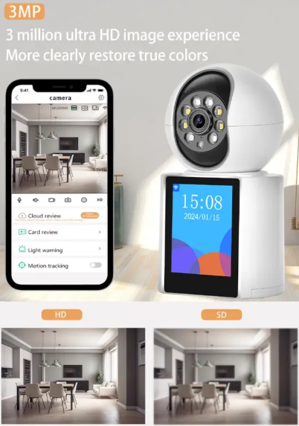CAM-IP3M-V1 GMB Video Calling kamera 3 mpix microSD iCSee xmeye pro app Two-way voice PTZ, 3.6mm Slika 3