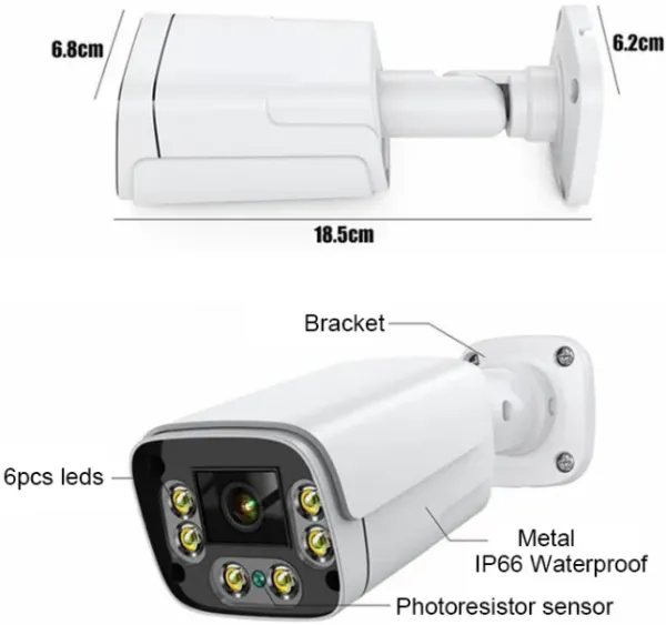 CAM-IP4MP-HAQ60D GMB kamera Xmeye app, 4MP, 2.8mm, POE, Mic, Dual-LED (IR+warm), IP66, POE, RJ45 Slika 4