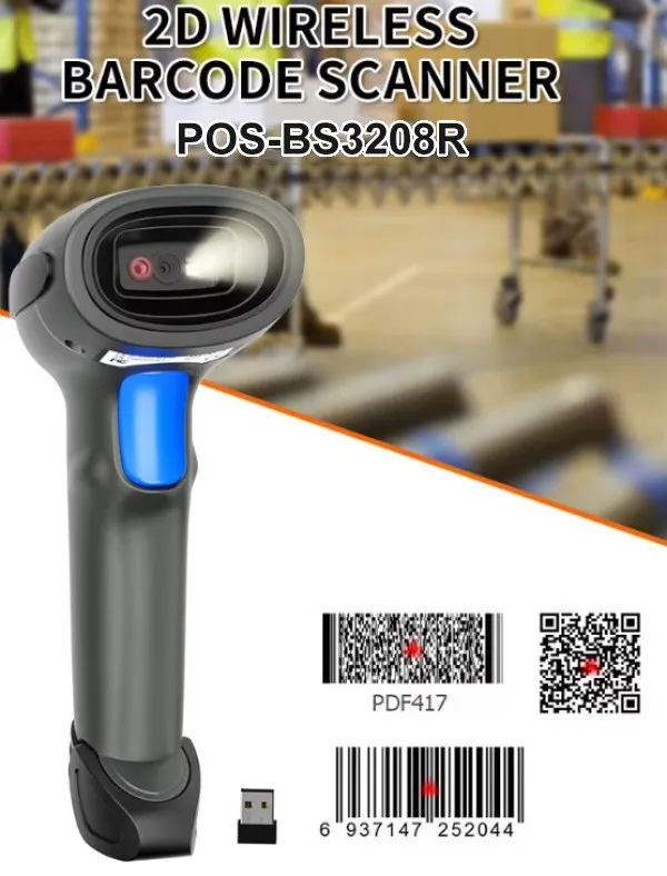 POS-BS3208R GMB 2d Hi Performance CMOS barcode scanner, barkod skener, 2000mAh, BT/WiFi Slika 4