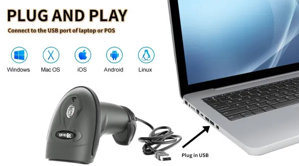 POS-BS3208 GMB 2d Hi Performance CMOS barcode scanne, barkod skener, wired USB Slika 3