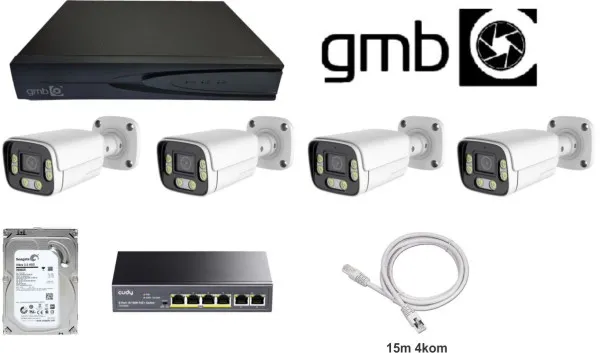 GEMBIRD GMB-06 SET 16ch NVR, 4 IP kamere 4mpx, POE Switch 4ch Cudy, 4x15m ethernet kabla Slika 5