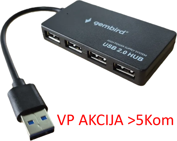 GEMBIRD UHB-U2P4-02 ** Gembird USB2.0 4-port HUB, black (279) Slika 4