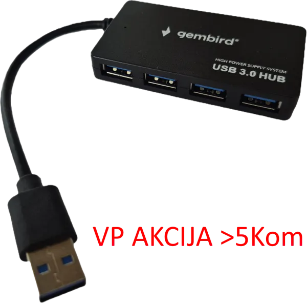 GEMBIRD UHB-U3P4-03 ** Gembird HUB 4 USB3.0 4-port, storage speed 5Gbps, black (alt. UHB-U3P4-05 559) Slika 3