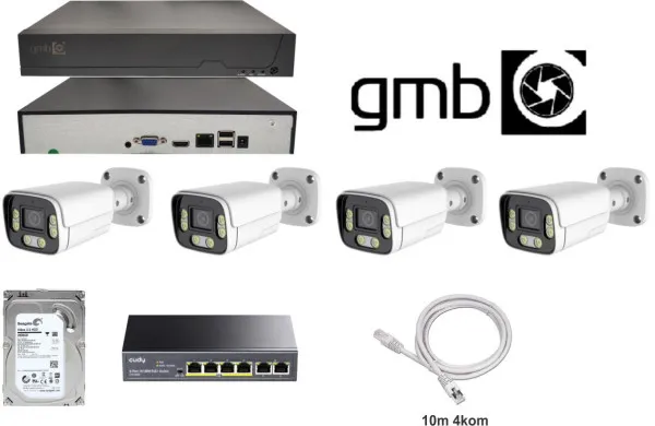 GMB-07 SET 8CH NVR, 500GB HDD, 4 IP kamere 4mpx, POE Switch 4ch Cudy, 4x10m ethernet kabla Slika 6