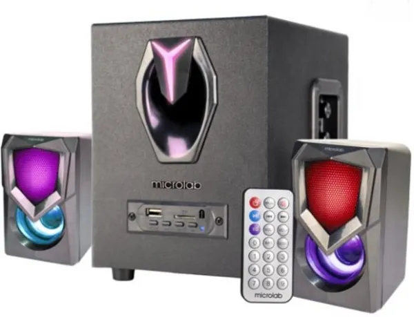Microlab G101BT Aktivni zvucnici 2.1 11W (5W,2x3W) 3,5mm, SD, USB, FM, Bluetooth, daljinski, LED Slika 2