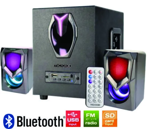 Microlab G101BT Aktivni zvucnici 2.1 11W (5W,2x3W) 3,5mm, SD, USB, FM, Bluetooth, daljinski, LED Slika 4