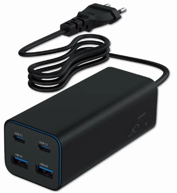 GEMBIRD TA-UC-2A2C-PD100-01-BK Gembird 4-port 100W GaN USB PowerDelivery brzi punjacr, black Slika 1