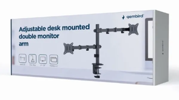 GEMBIRD MA-D2-03 Gembird Podesivi dupli stoni drzac za monitor, tilt, 17-32 max.2x9kg Slika 1