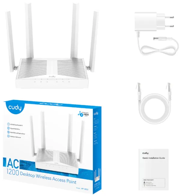 Cudy AP1300D AC1200 Desktop Wireless Access Point, 4-Stream Dual-Band Wi-Fi 5,867 Mbps+300 Mbps WiFi Slika 7