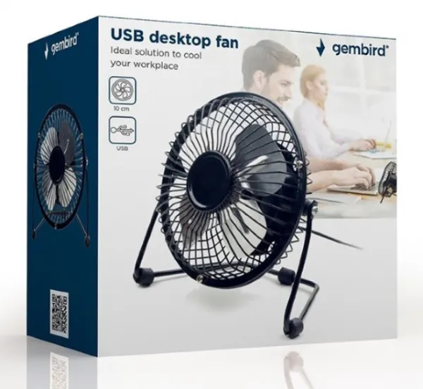 NF-03 Gembird USB 10cm desktop fan, black, METALNI VENTILATOR Slika 3