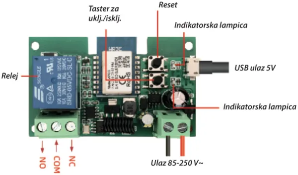 SMART prekidac, 1x beznaponski relej, WIFI+ RF Slika 2