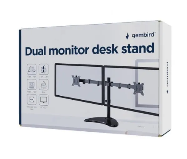 GEMBIRD MS-D2ST-02 Gembird Duplo Stono postolje za monitor (rotiranje, naginjanje, okretanje), 13-32 max.8KG Slika 1