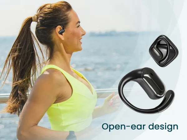 GEMBIRD OWS-01-BK Gembird bluetooth V5 open-ear slusalice, TWS, black Slika 2